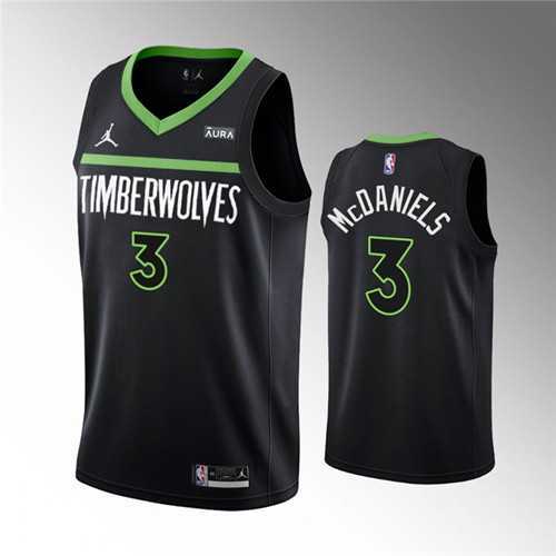 Men%27s Minnesota Timberwolves #3 Jaden McDaniels Black Statement Edition Stitched Jersey Dzhi->minnesota timberwolves->NBA Jersey